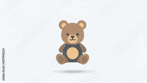 Cute brown teddy bear illustration on a white background.
