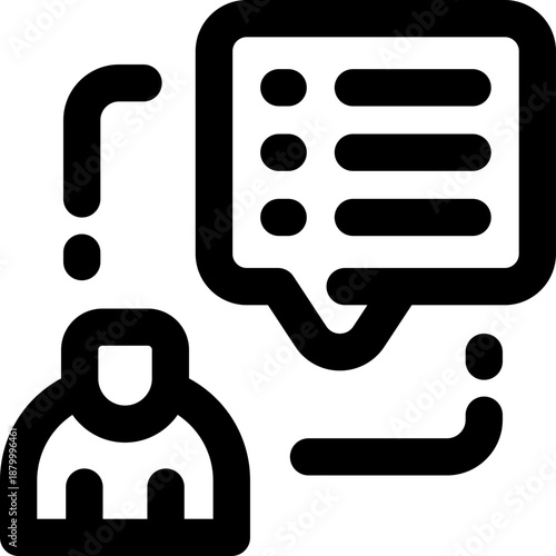 feedback line icon. Clean and minimalist vector icon for websites, mobile apps, presentations, and logos. Fully scalable and customizable for any project.