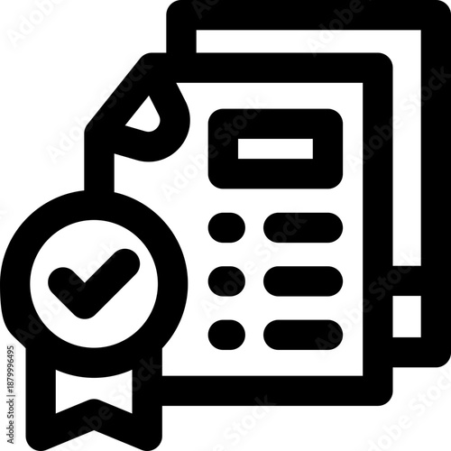 badge line icon. Clean and minimalist vector icon for websites, mobile apps, presentations, and logos. Fully scalable and customizable for any project.