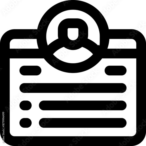 profile line icon. Clean and minimalist vector icon for websites, mobile apps, presentations, and logos. Fully scalable and customizable for any project.