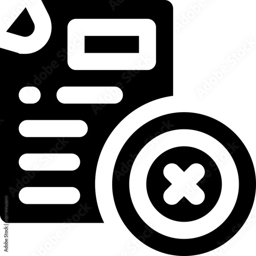 rejection glyph icon. Strong and solid vector icon for websites, mobile interfaces, presentations, and visual branding. High quality and easy to edit.