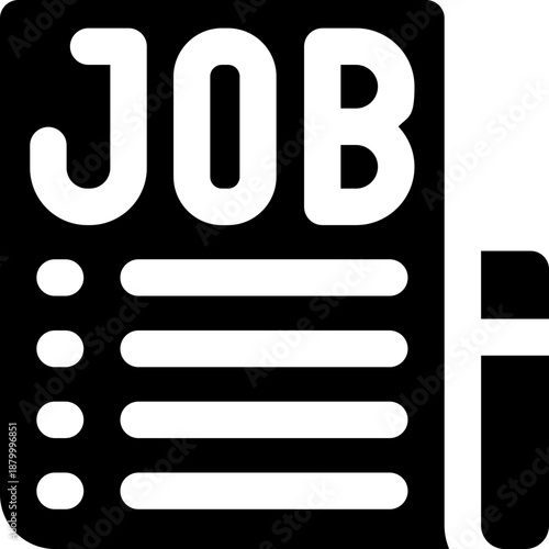 job glyph icon. Strong and solid vector icon for websites, mobile interfaces, presentations, and visual branding. High quality and easy to edit.