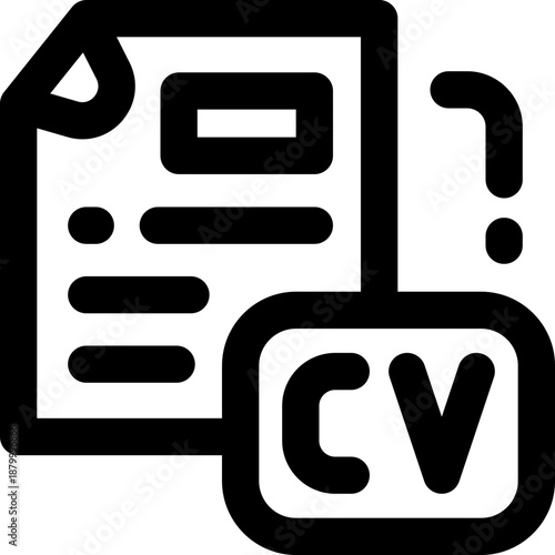 cv line icon. Clean and minimalist vector icon for websites, mobile apps, presentations, and logos. Fully scalable and customizable for any project.
