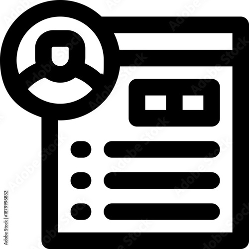 profile line icon. Clean and minimalist vector icon for websites, mobile apps, presentations, and logos. Fully scalable and customizable for any project.