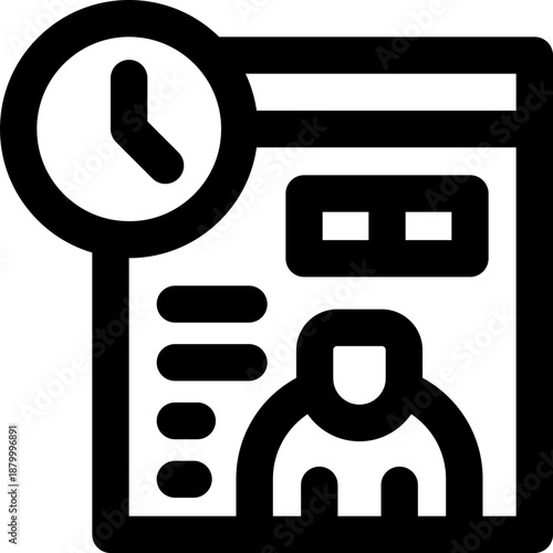 work history line icon. Clean and minimalist vector icon for websites, mobile apps, presentations, and logos. Fully scalable and customizable for any project.