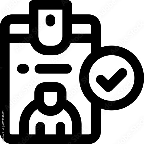 id card line icon. Clean and minimalist vector icon for websites, mobile apps, presentations, and logos. Fully scalable and customizable for any project.