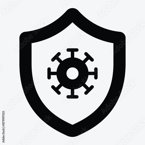 Solid antivirus icon for security scanning and malware protection.