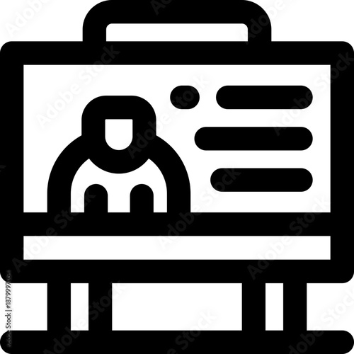 presentation line icon. Clean and minimalist vector icon for websites, mobile apps, presentations, and logos. Fully scalable and customizable for any project.