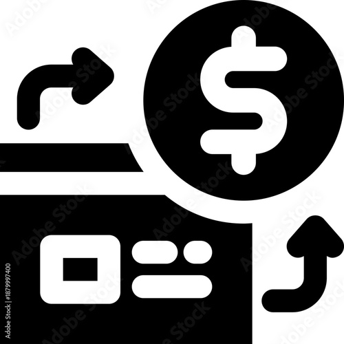 line of credit glyph icon. Strong and solid vector icon for websites, mobile interfaces, presentations, and visual branding. High quality and easy to edit.