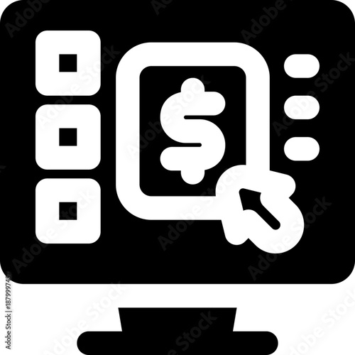 self service glyph icon. Strong and solid vector icon for websites, mobile interfaces, presentations, and visual branding. High quality and easy to edit.