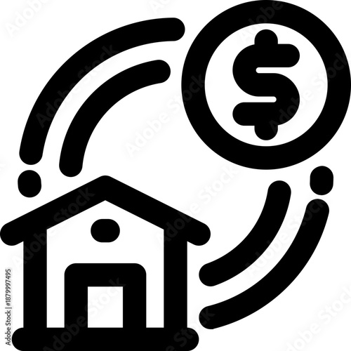 refinance line icon. Clean and minimalist vector icon for websites, mobile apps, presentations, and logos. Fully scalable and customizable for any project.