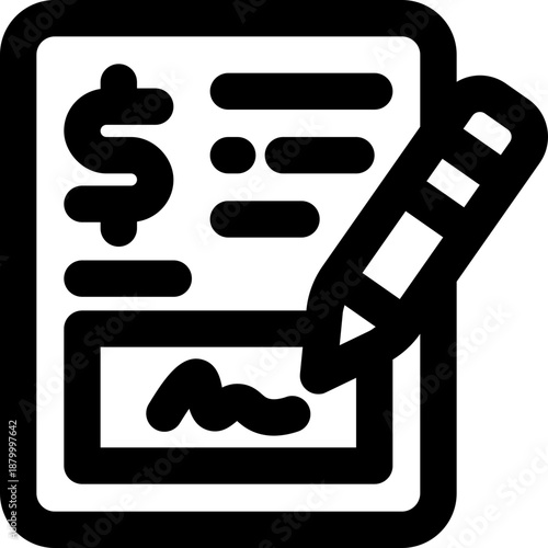 loan document line icon. Clean and minimalist vector icon for websites, mobile apps, presentations, and logos. Fully scalable and customizable for any project.