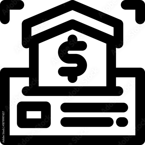 mortgage line icon. Clean and minimalist vector icon for websites, mobile apps, presentations, and logos. Fully scalable and customizable for any project.