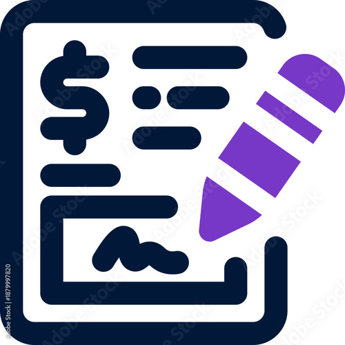 loan document duotone icon. Sleek and modern vector icon for websites, mobile apps, marketing materials, and corporate design. Fully scalable and ready to use.