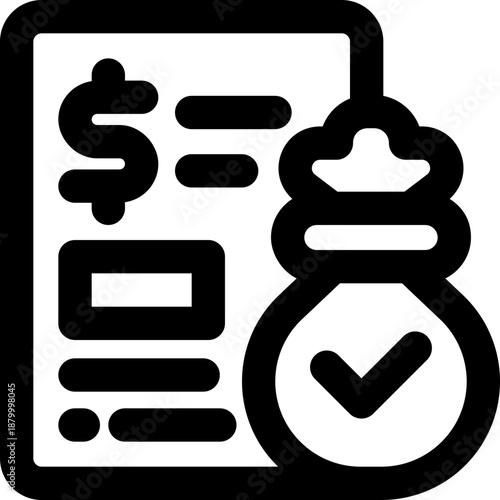 budget line icon. Clean and minimalist vector icon for websites, mobile apps, presentations, and logos. Fully scalable and customizable for any project.