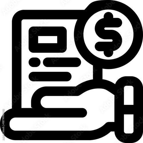 paying line icon. Clean and minimalist vector icon for websites, mobile apps, presentations, and logos. Fully scalable and customizable for any project.