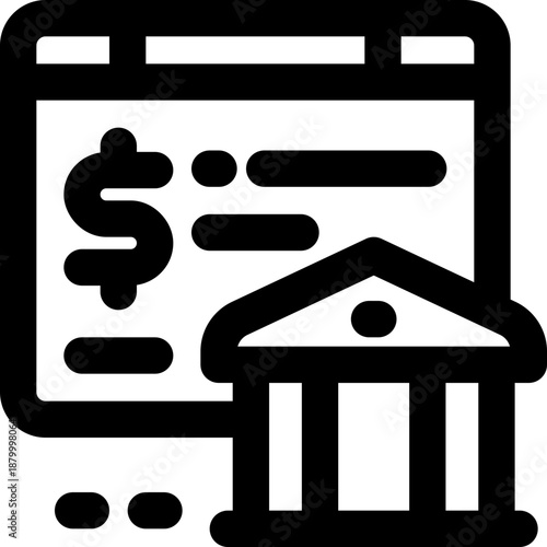 online banking line icon. Clean and minimalist vector icon for websites, mobile apps, presentations, and logos. Fully scalable and customizable for any project.