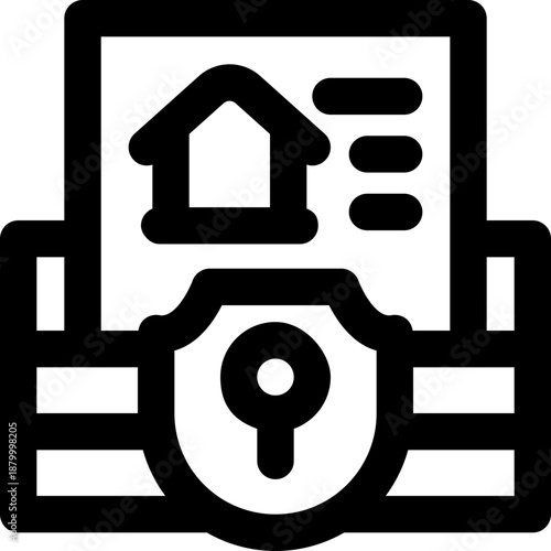 secure data line icon. Clean and minimalist vector icon for websites, mobile apps, presentations, and logos. Fully scalable and customizable for any project.