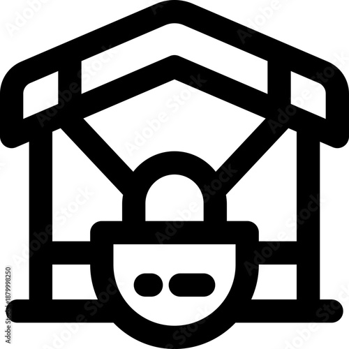 foreclosure line icon. Clean and minimalist vector icon for websites, mobile apps, presentations, and logos. Fully scalable and customizable for any project.