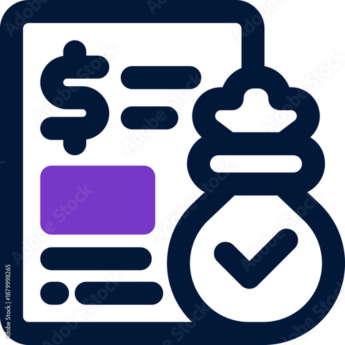 budget duotone icon. Sleek and modern vector icon for websites, mobile apps, marketing materials, and corporate design. Fully scalable and ready to use.