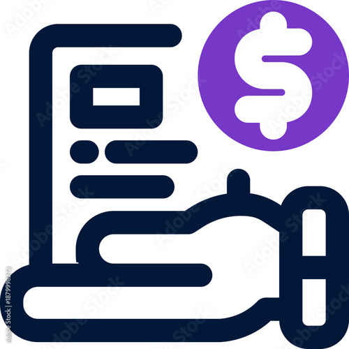 paying duotone icon. Sleek and modern vector icon for websites, mobile apps, marketing materials, and corporate design. Fully scalable and ready to use.