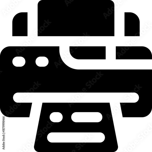 printer glyph icon. Strong and solid vector icon for websites, mobile interfaces, presentations, and visual branding. High quality and easy to edit.
