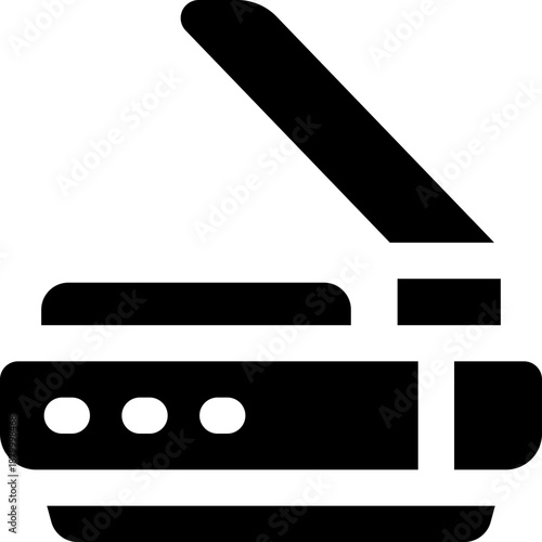 scanner glyph icon. Strong and solid vector icon for websites, mobile interfaces, presentations, and visual branding. High quality and easy to edit.