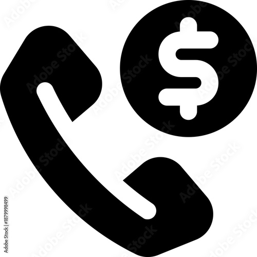 telephone glyph icon. Strong and solid vector icon for websites, mobile interfaces, presentations, and visual branding. High quality and easy to edit.