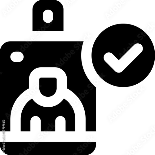 id card glyph icon. Strong and solid vector icon for websites, mobile interfaces, presentations, and visual branding. High quality and easy to edit.