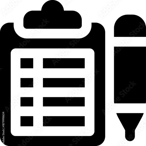 clipboard glyph icon. Strong and solid vector icon for websites, mobile interfaces, presentations, and visual branding. High quality and easy to edit.