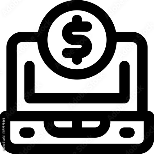 laptop line icon. Clean and minimalist vector icon for websites, mobile apps, presentations, and logos. Fully scalable and customizable for any project.