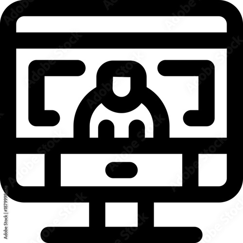 computer line icon. Clean and minimalist vector icon for websites, mobile apps, presentations, and logos. Fully scalable and customizable for any project.