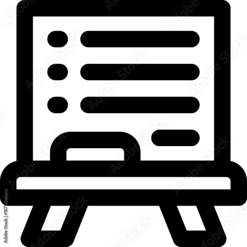 whiteboard line icon. Clean and minimalist vector icon for websites, mobile apps, presentations, and logos. Fully scalable and customizable for any project.