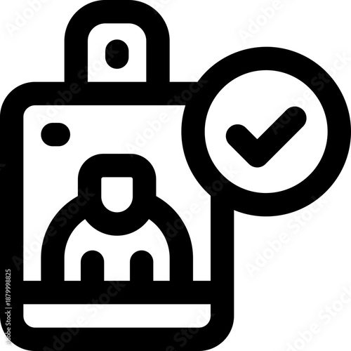 id card line icon. Clean and minimalist vector icon for websites, mobile apps, presentations, and logos. Fully scalable and customizable for any project.