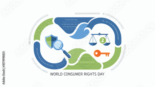 World Consumer Rights Day Infographic with Legal Symbols.