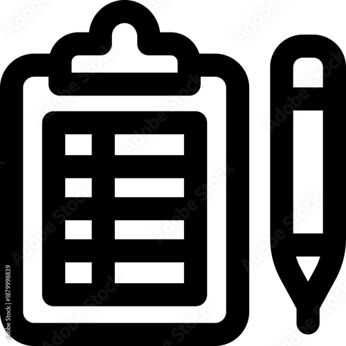 clipboard line icon. Clean and minimalist vector icon for websites, mobile apps, presentations, and logos. Fully scalable and customizable for any project.