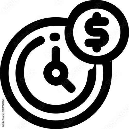 working time line icon. Clean and minimalist vector icon for websites, mobile apps, presentations, and logos. Fully scalable and customizable for any project.