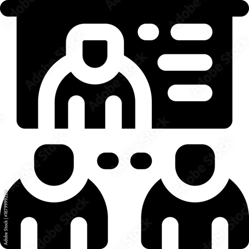 briefing glyph icon. Strong and solid vector icon for websites, mobile interfaces, presentations, and visual branding. High quality and easy to edit.