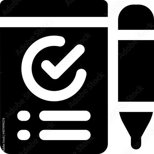 assignment glyph icon. Strong and solid vector icon for websites, mobile interfaces, presentations, and visual branding. High quality and easy to edit.