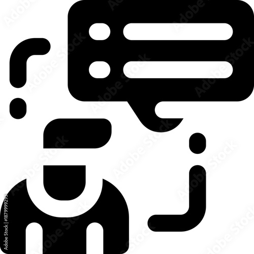 interview glyph icon. Strong and solid vector icon for websites, mobile interfaces, presentations, and visual branding. High quality and easy to edit.