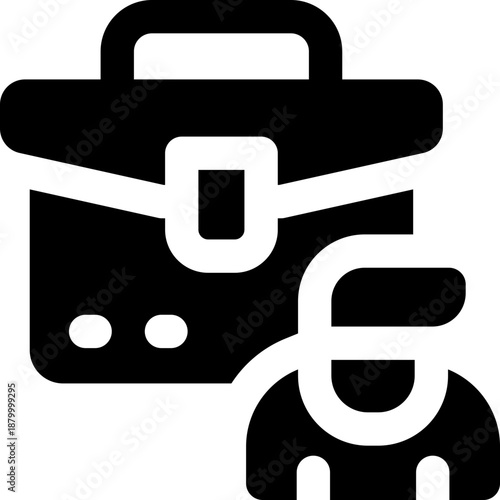 employee glyph icon. Strong and solid vector icon for websites, mobile interfaces, presentations, and visual branding. High quality and easy to edit.