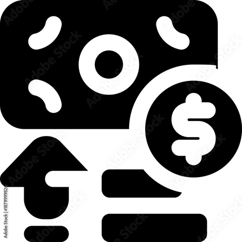 fixed income glyph icon. Strong and solid vector icon for websites, mobile interfaces, presentations, and visual branding. High quality and easy to edit.