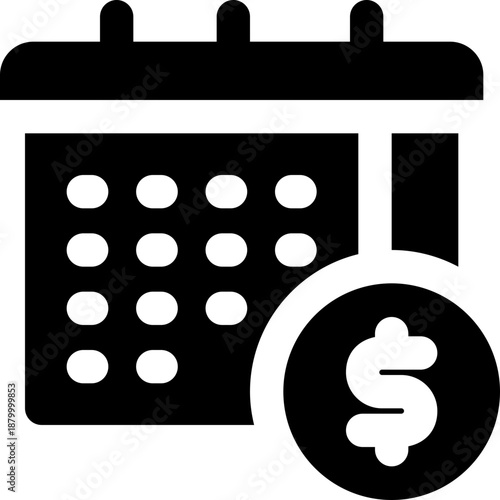 schedule glyph icon. Strong and solid vector icon for websites, mobile interfaces, presentations, and visual branding. High quality and easy to edit.