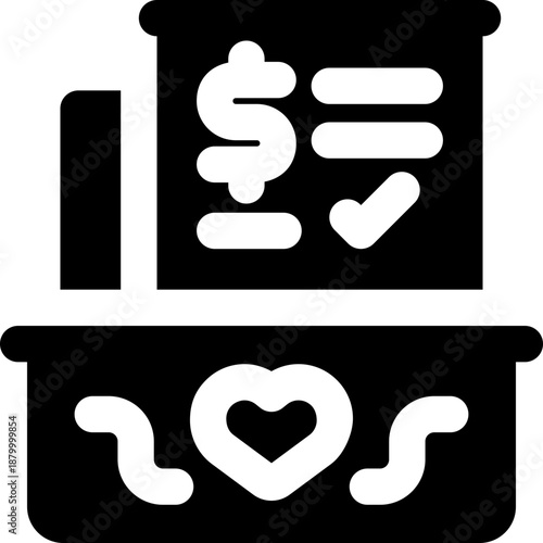 wishlist glyph icon. Strong and solid vector icon for websites, mobile interfaces, presentations, and visual branding. High quality and easy to edit.