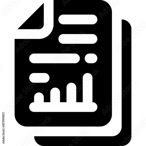 report glyph icon. Strong and solid vector icon for websites, mobile interfaces, presentations, and visual branding. High quality and easy to edit.