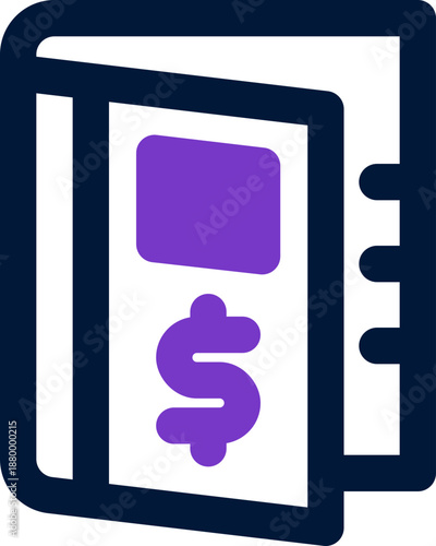 finance book duotone icon. Sleek and modern vector icon for websites, mobile apps, marketing materials, and corporate design. Fully scalable and ready to use.