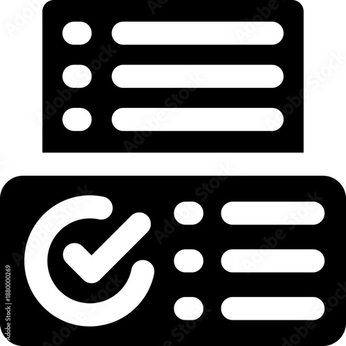 task list glyph icon. Strong and solid vector icon for websites, mobile interfaces, presentations, and visual branding. High quality and easy to edit.