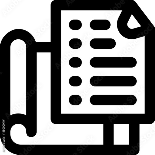 document line icon. Clean and minimalist vector icon for websites, mobile apps, presentations, and logos. Fully scalable and customizable for any project.