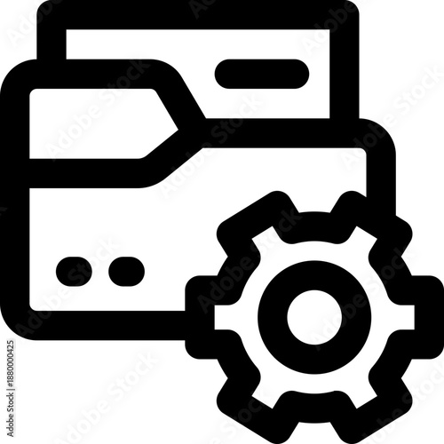 folder line icon. Clean and minimalist vector icon for websites, mobile apps, presentations, and logos. Fully scalable and customizable for any project.