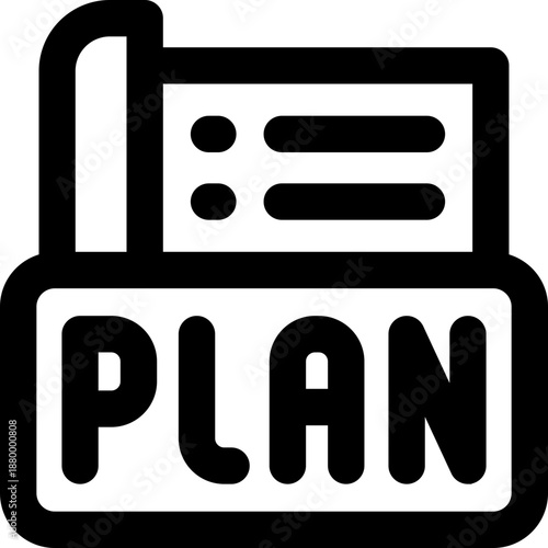 plan line icon. Clean and minimalist vector icon for websites, mobile apps, presentations, and logos. Fully scalable and customizable for any project.